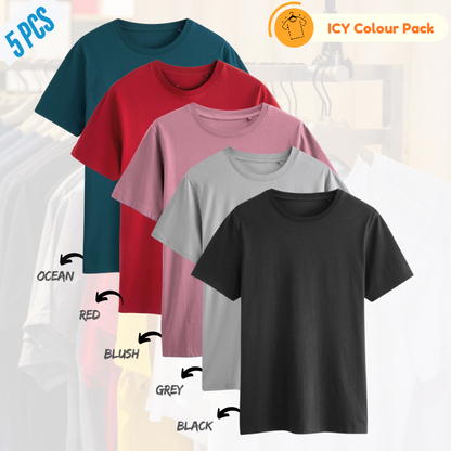 5 Pcs ICY Colour Package T-Shirts